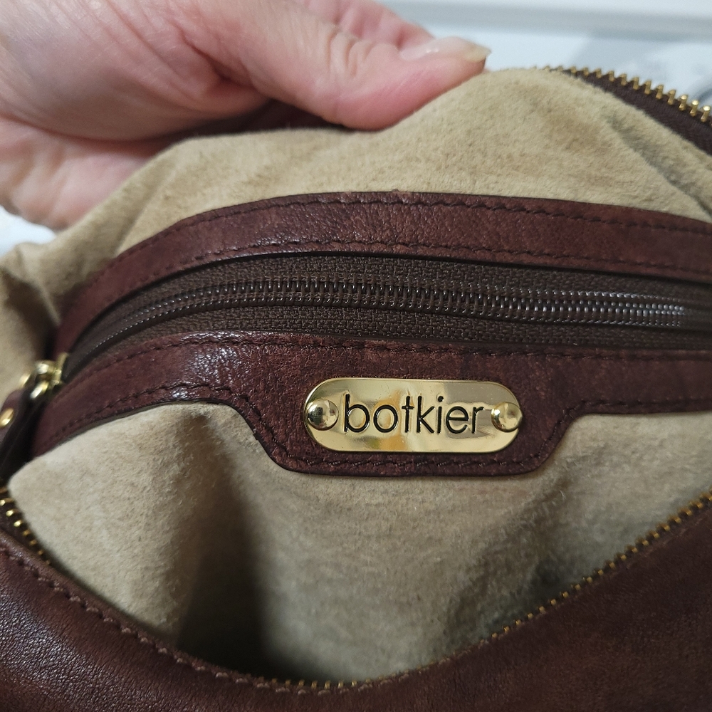 Botkier women's leather Hobo handbag Braided strap suede interior gold hardware - Picture 7 of 17